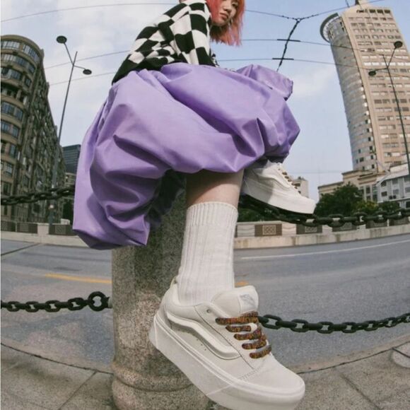 VANS Knu Stack Shoes White Platform Shoes Women 7 / men’s 5.5 - Picture 8 of 9